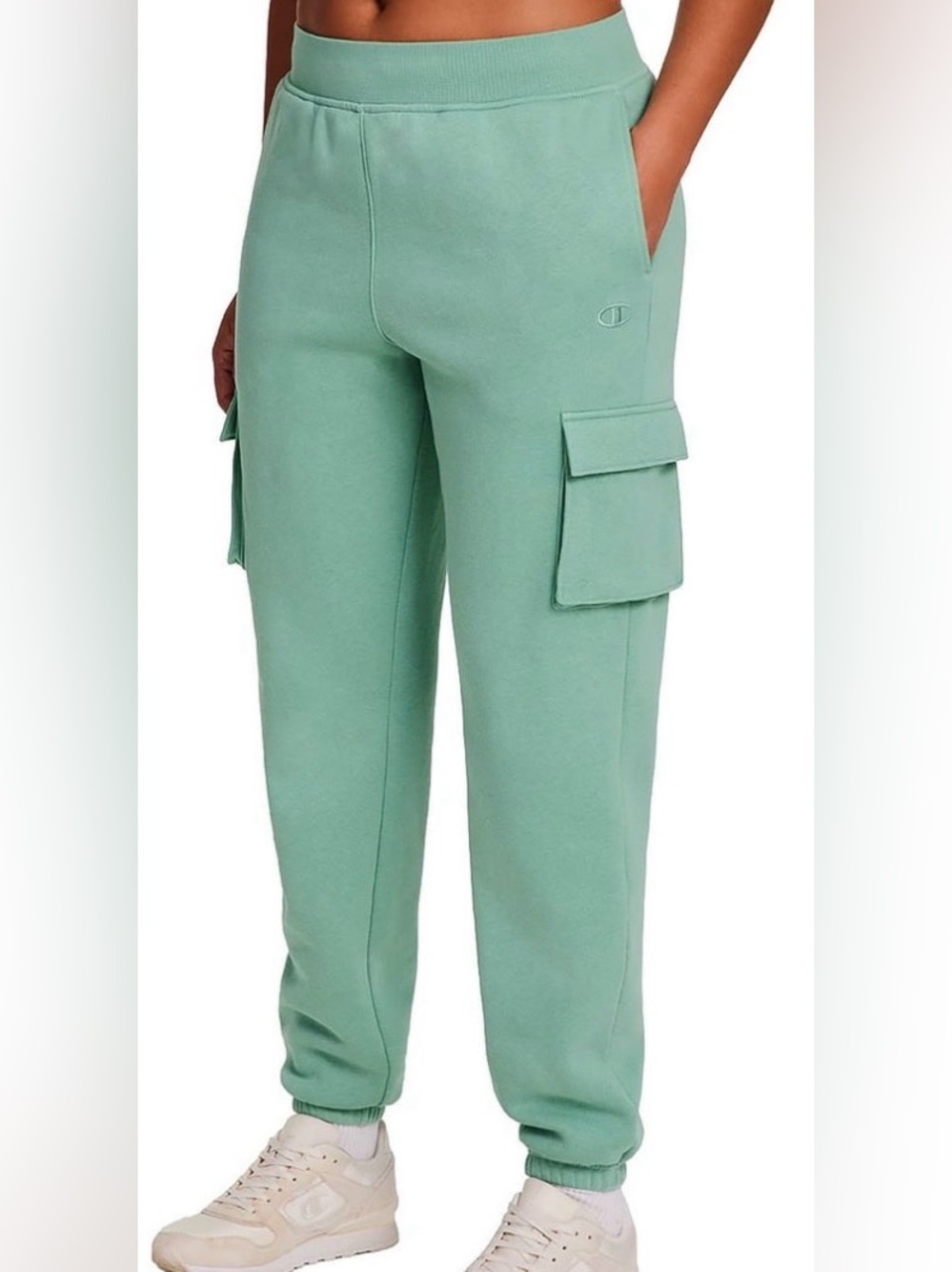 Champion Women’s Green Fleece Sweatpants Jogger Style Size Medium Drawstring NWT